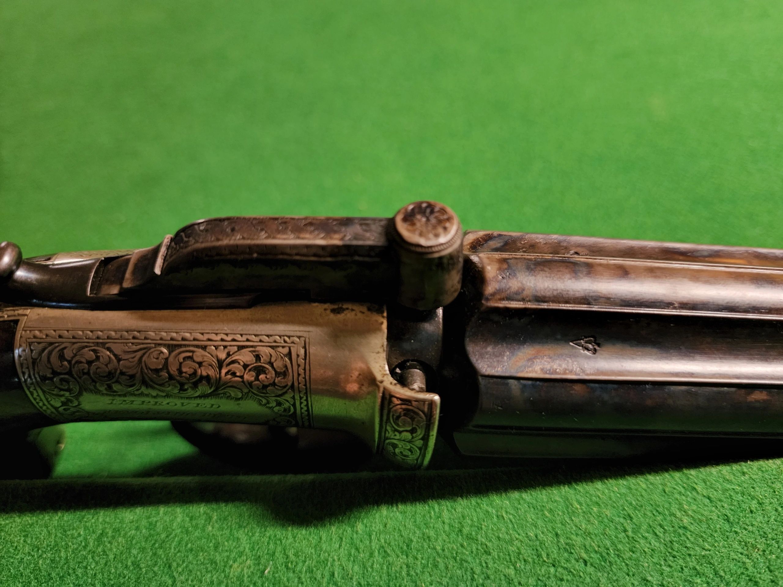 Close up of barrel and engraving